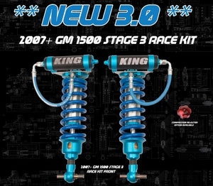 Direct Bolt-On KING Stage 3 Race Kit Front 3.0" Remote Reservoir Coil-Over Shock for Silverado/Sierra 1500